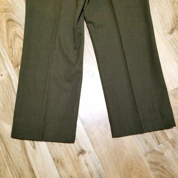 USMC US Marine Pants Military Wool Blend Dress Trousers 35R Green 35x28 Gorpcore